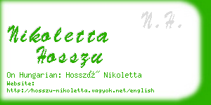 nikoletta hosszu business card